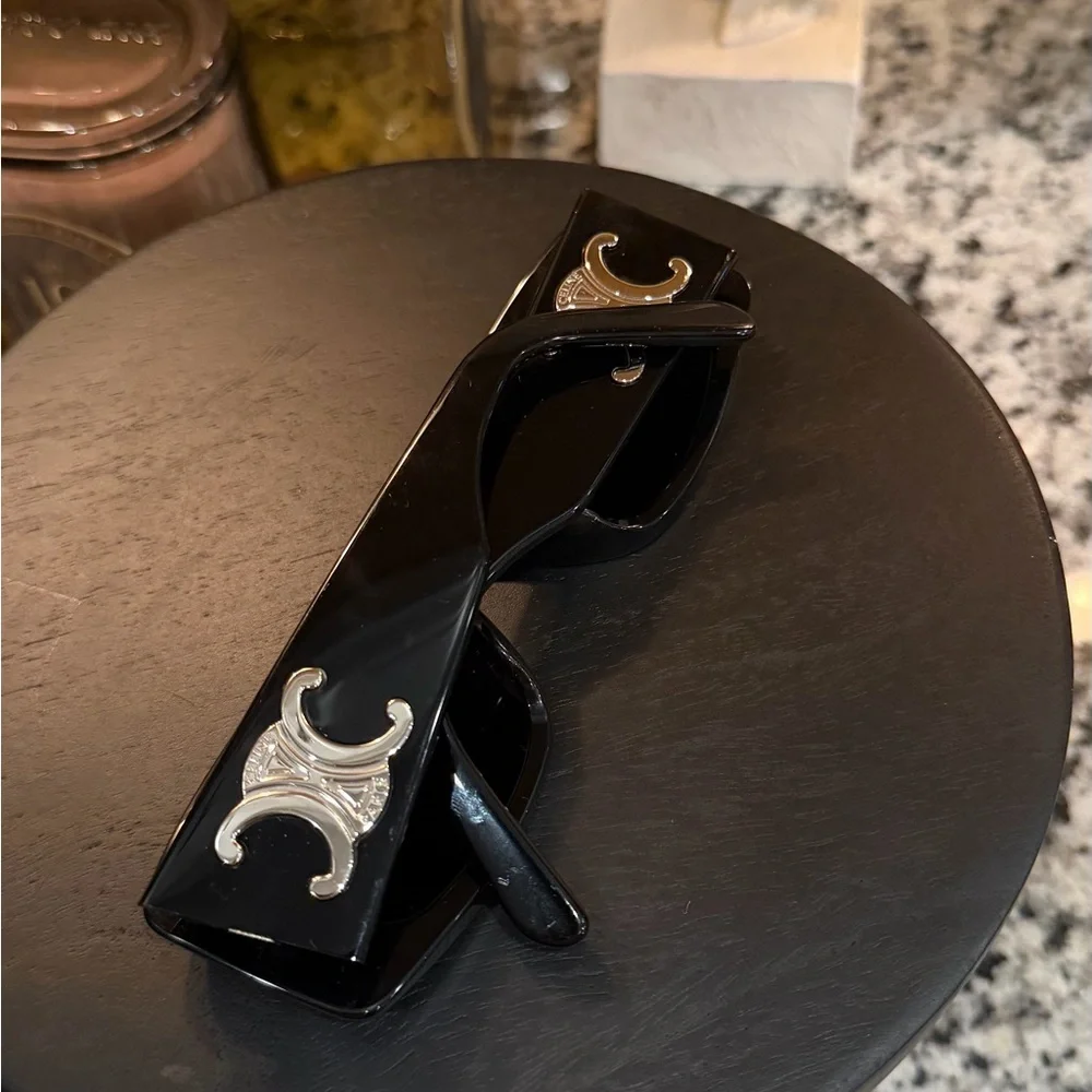 Celine Black Rectangular Sunglasses - Picture 7 of 11